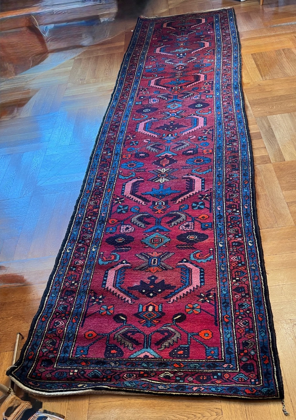 Nomaden Läufer alter Orientteppich Perserteppich old carpet 410x107cm