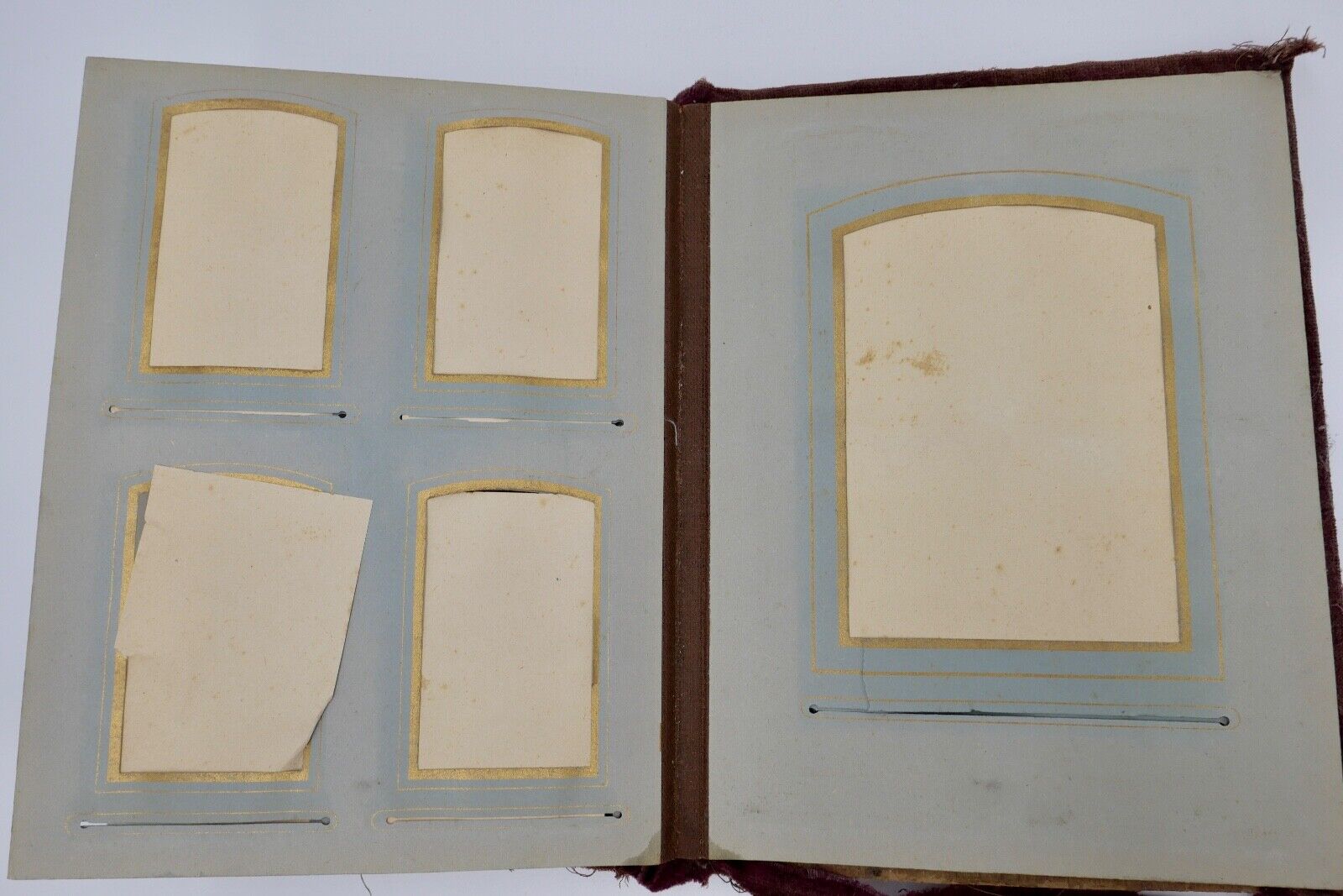 Antikes Fotoalbum Stoff inkl. Fotos Militaria Soldaten & Familien Portrait 1900