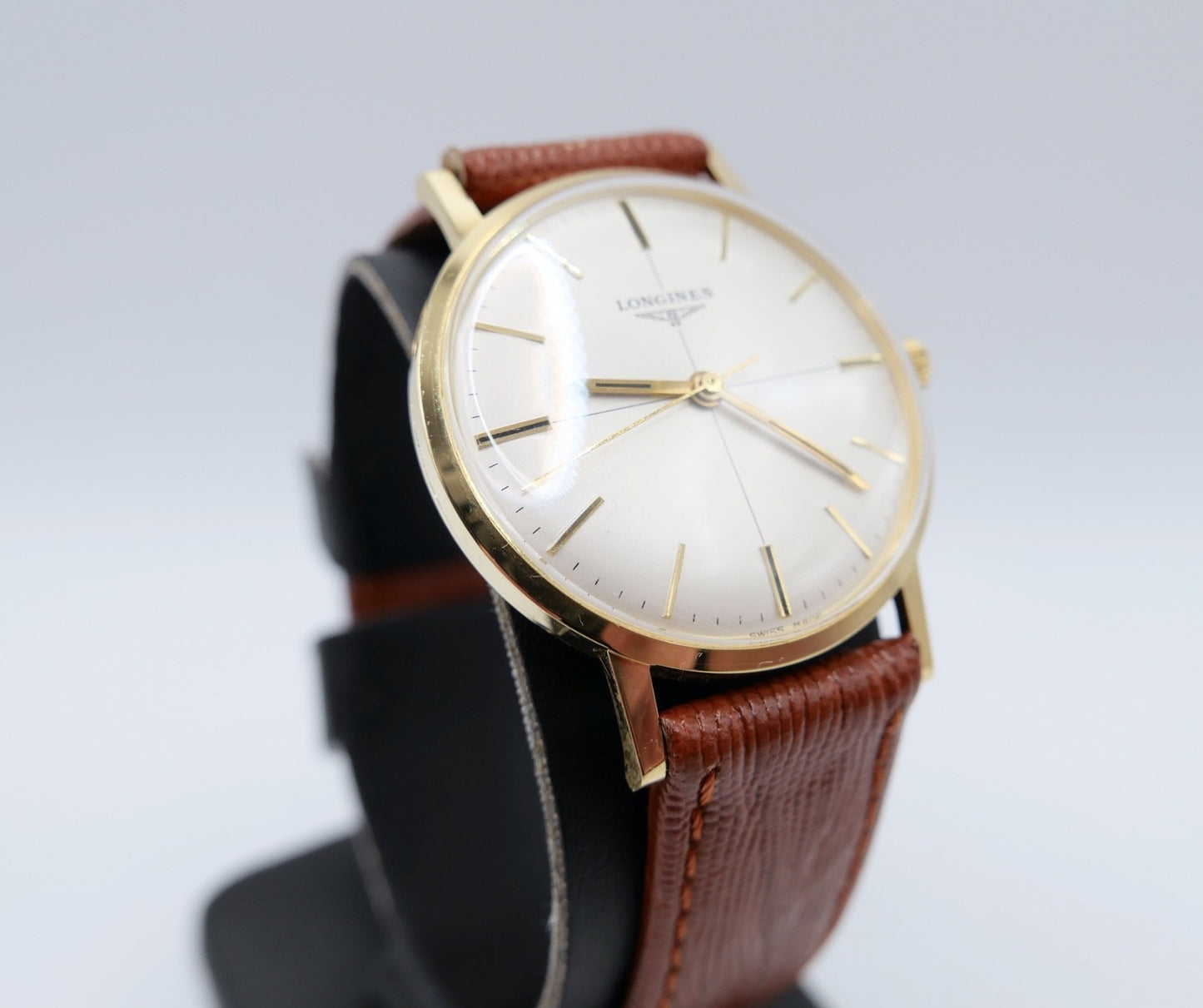 70er Longines Vintage 7785 2 Herrenarmbanduhr 18K 750 Gold Handaufzug Kal. 284