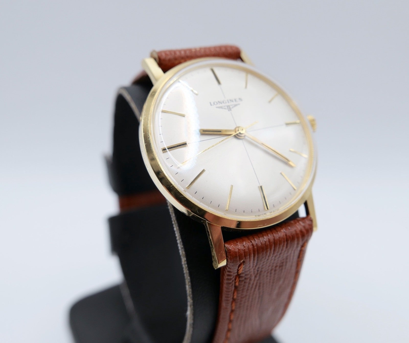 70er Longines Vintage 7785 2 Herrenarmbanduhr 18K 750 Gold Handaufzug Kal. 284