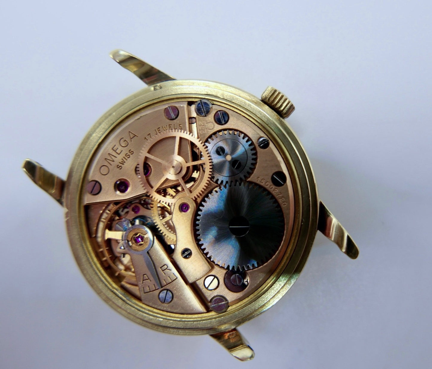 50er Omega Cal. 283 Armbanduhr 14K Gold 585 Handaufzug 37mm Herrenuhr Ref: 2686