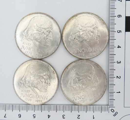 4x 50 KRONEN KORUN 1973 700 SILBER  JUNGMANN TSCHECHOSLOWAKEI CSSR