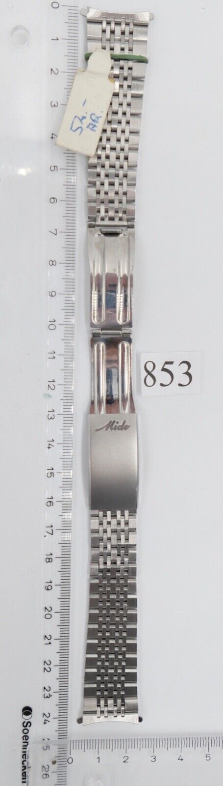 NEU 80er Jahre Original MIDO Edelstahl 20/16 mm Gliederband Faltschliesse