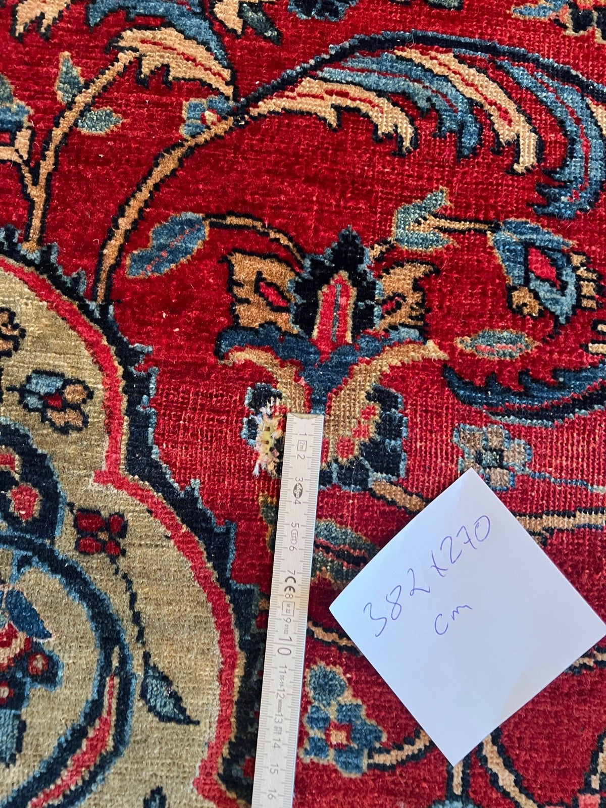 Großer Kashan alter Orientteppich Perserteppich old carpet 382x270 cm