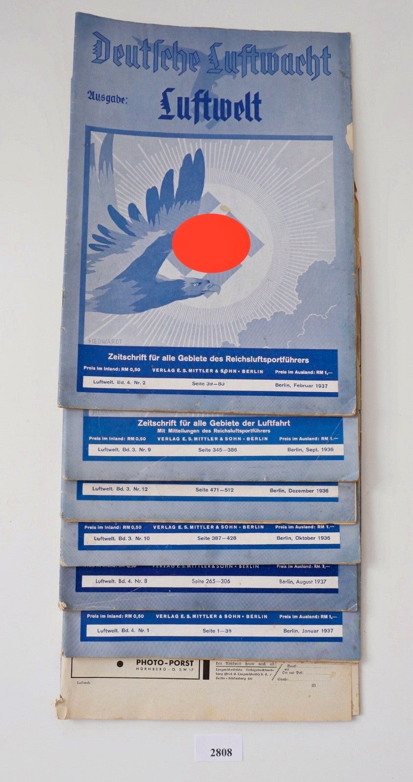 7x Deutsche Luftwacht - Luftwelt 1936 1937  Mittler & Sohn Berlin