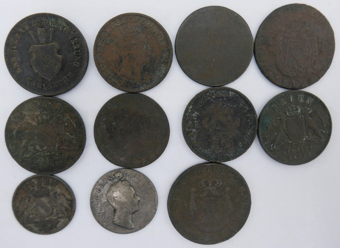 LOT Baden 1 / 3 & 6 Kreuzer Medaille Krieg 1816 1817 1822 1834 1839 1959 1862