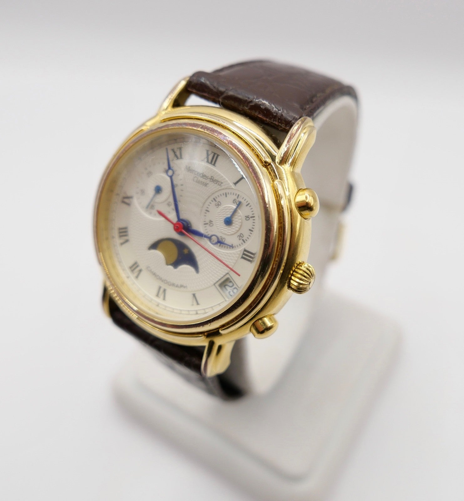 2000er Jahre Mercedes Benz Classic Chronograph Quartz Mondphase 35mm