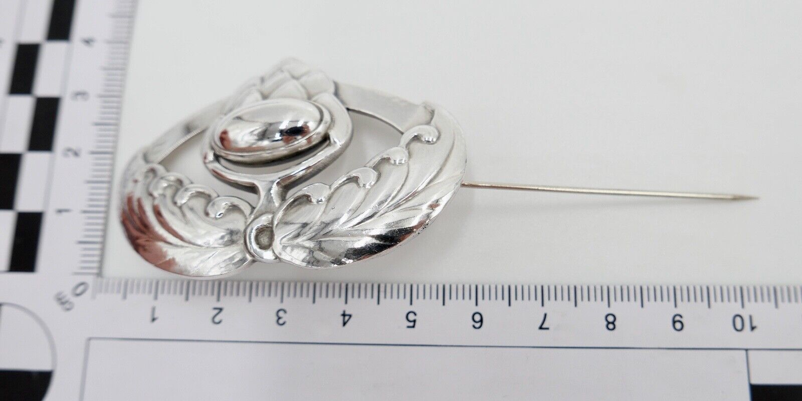 Alte große Georg Jensen 925 Sterling Silber Brosche GJ Pinienzapfen Artischocke