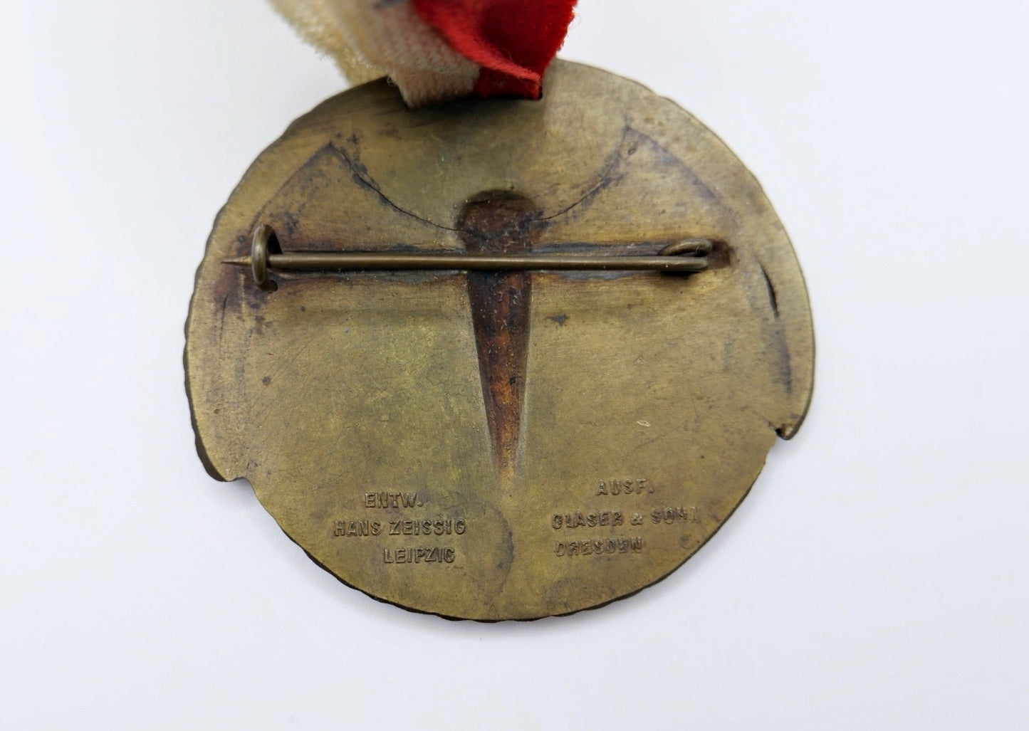 Leipzig 1913 Medaille 12. Deutsches Turnfest Sportabzeichen Kaiserreich am Band