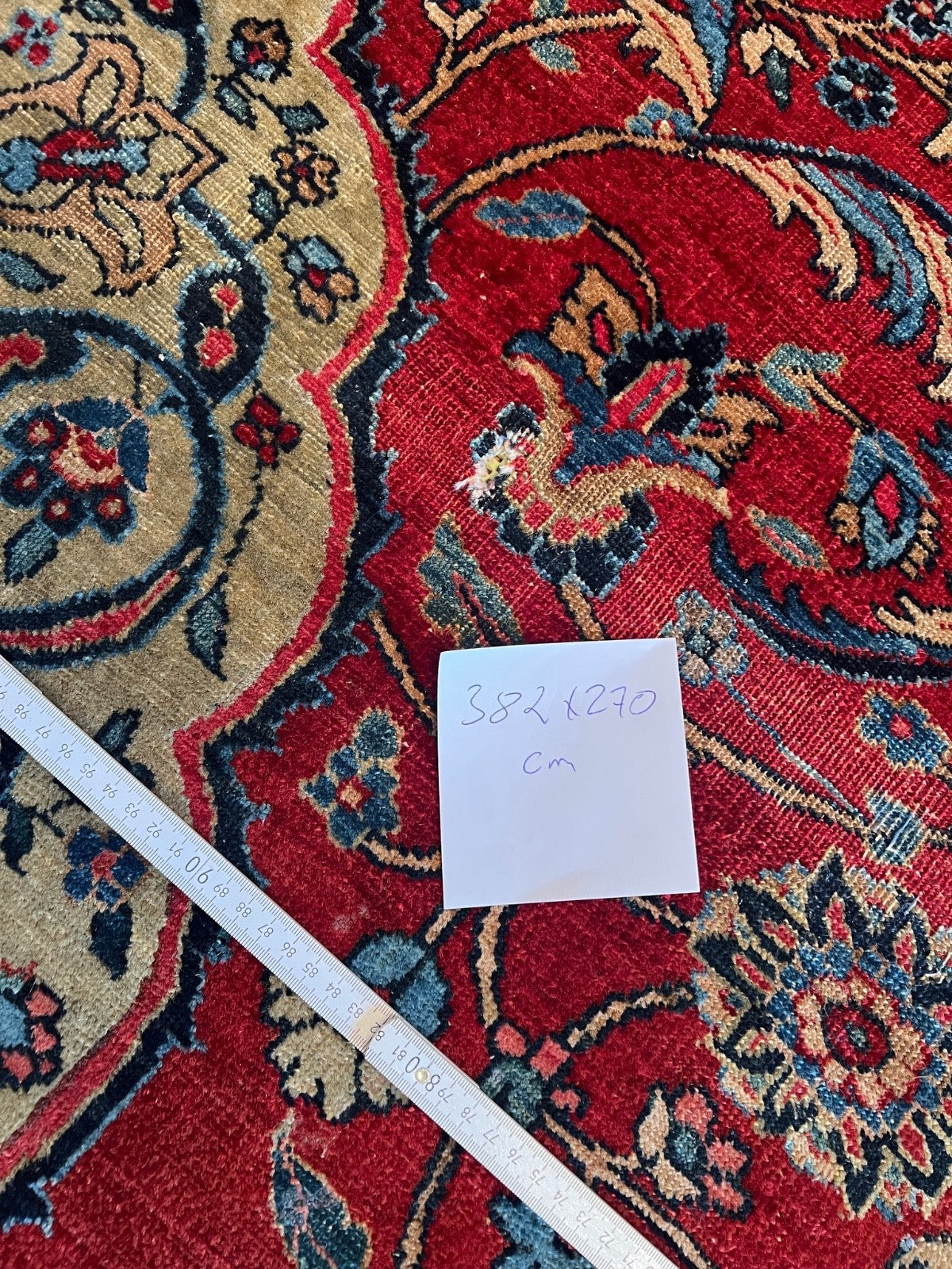 Großer Kashan alter Orientteppich Perserteppich old carpet 382x270 cm