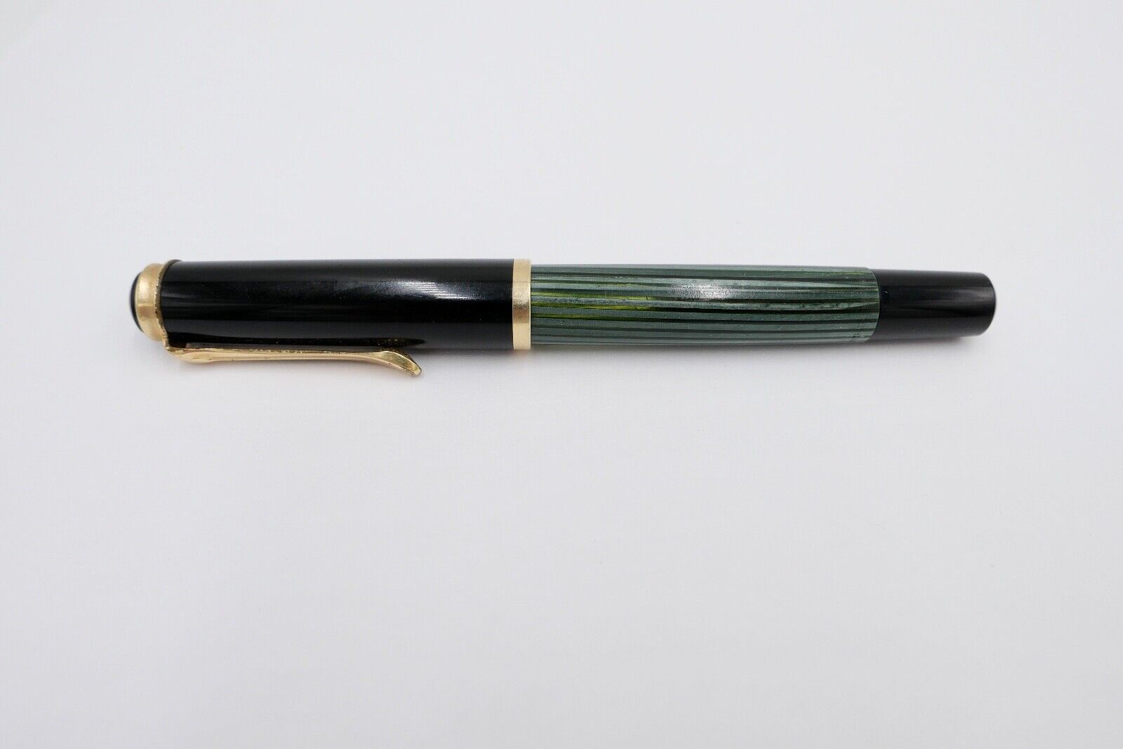 Günther Wagner PELIKAN 400 Füller 585 14Ct Gold Feder KM grün schwarz gestreift