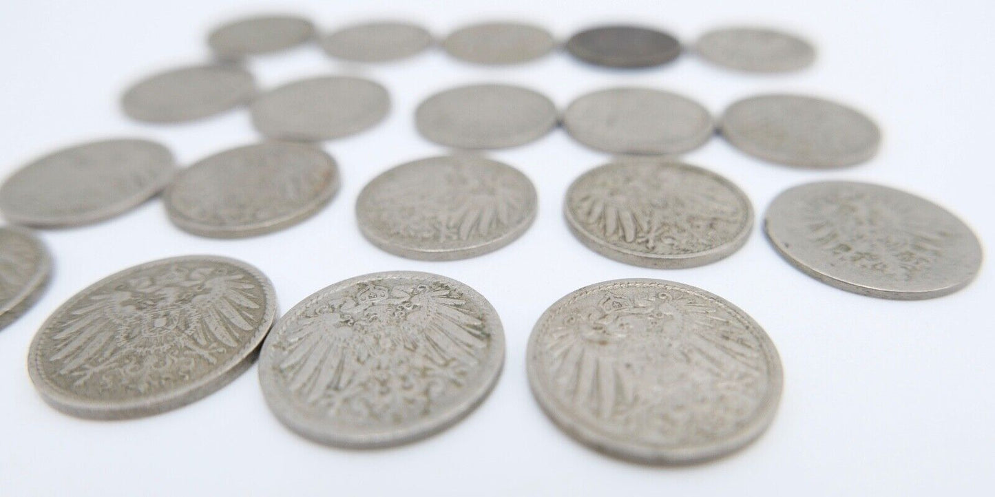 19x 5 Pfennig Kaiserreich 1894-1912 Jäger J. 12 s - vz schön - vorzüglich