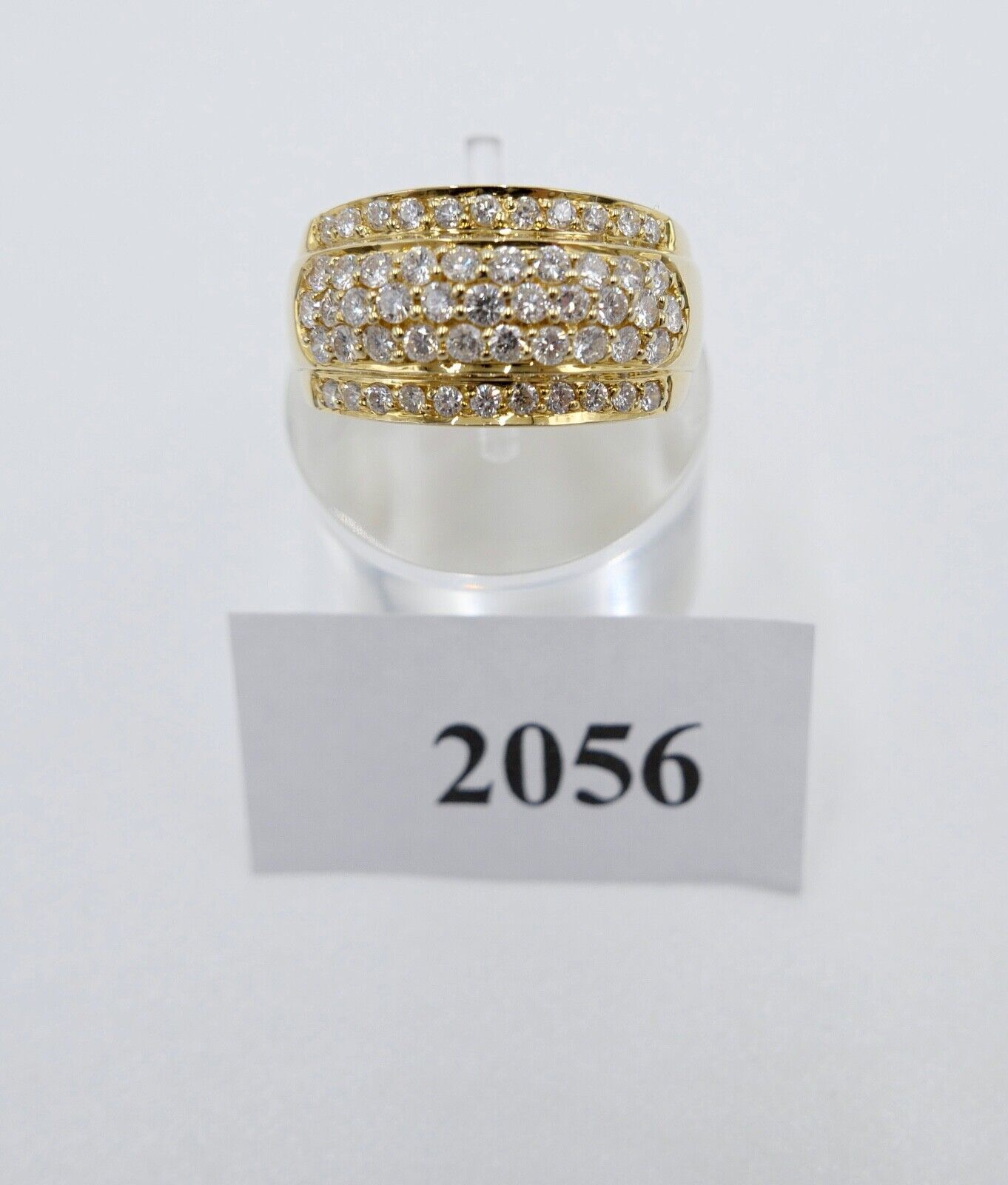 1,26 Ct Diamant Ring 585 14K Gelbgold mit 53 Brillanten besetz Gr. 55 aus 1990er