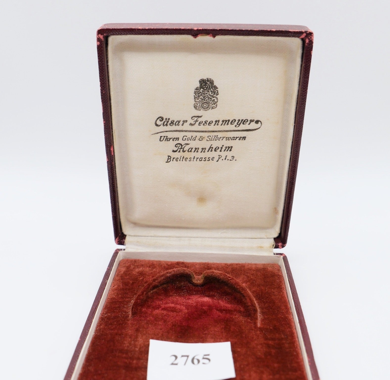 Vintage Uhrenetui für Taschenuhr Cesar Fesenmeyer Mannheim Leder Etui Box