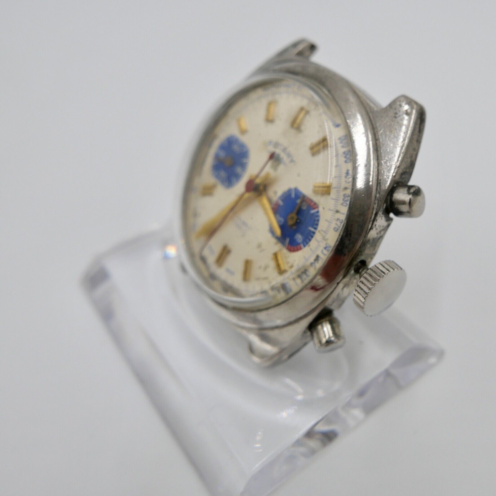 LÄUFT Rotary Cal. Valjoux 7733 Uhrwerk Chronograph seltenes Zifferblatt