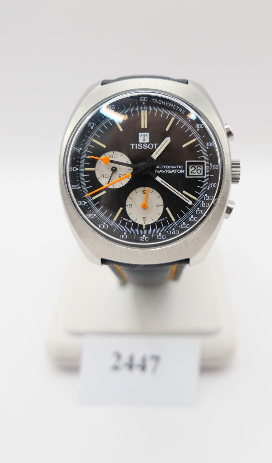 TISSOT 45501 Chronograph 39mm Herren Cal. 2170 Armbanduhr Panda ZB Lederarmband