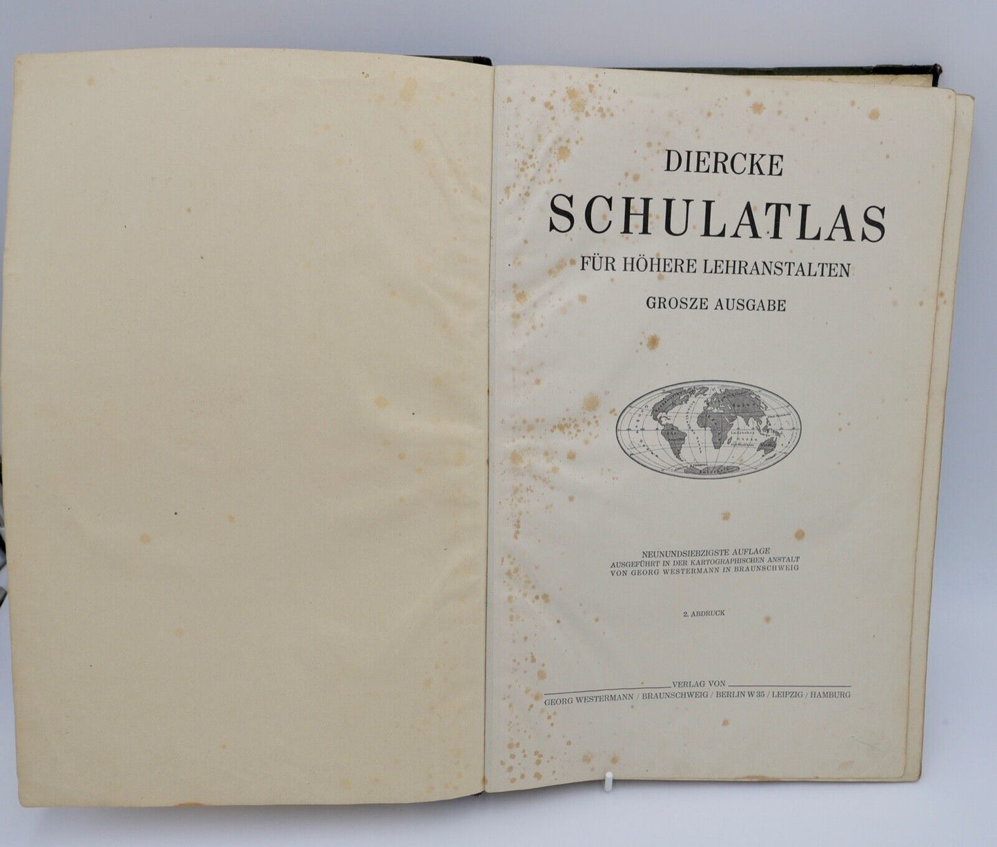 DIERCKE Schulatlas für höhere Lehranstalten 2. Abdruck 79.Aufl. Georg Westermann