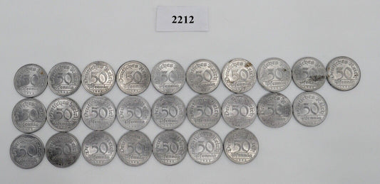 27x 50 Pfennig 1922 E Weimarer Republik  Jäger J.301 ss-vz