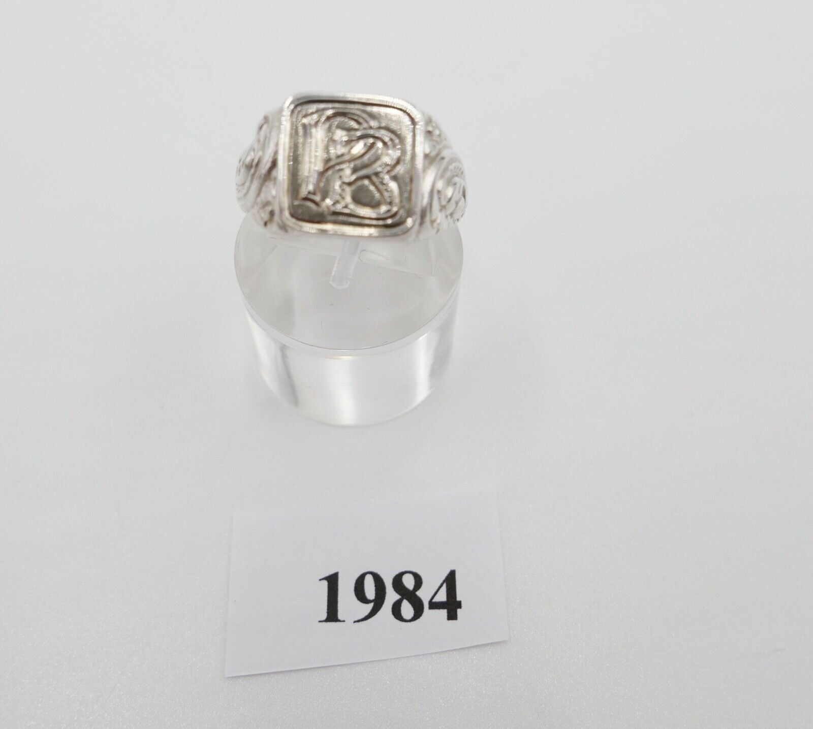 Massiver Jugendstil Siegelring Monogramm PB BP Herrenring Ring 835 Silber Gr. 57