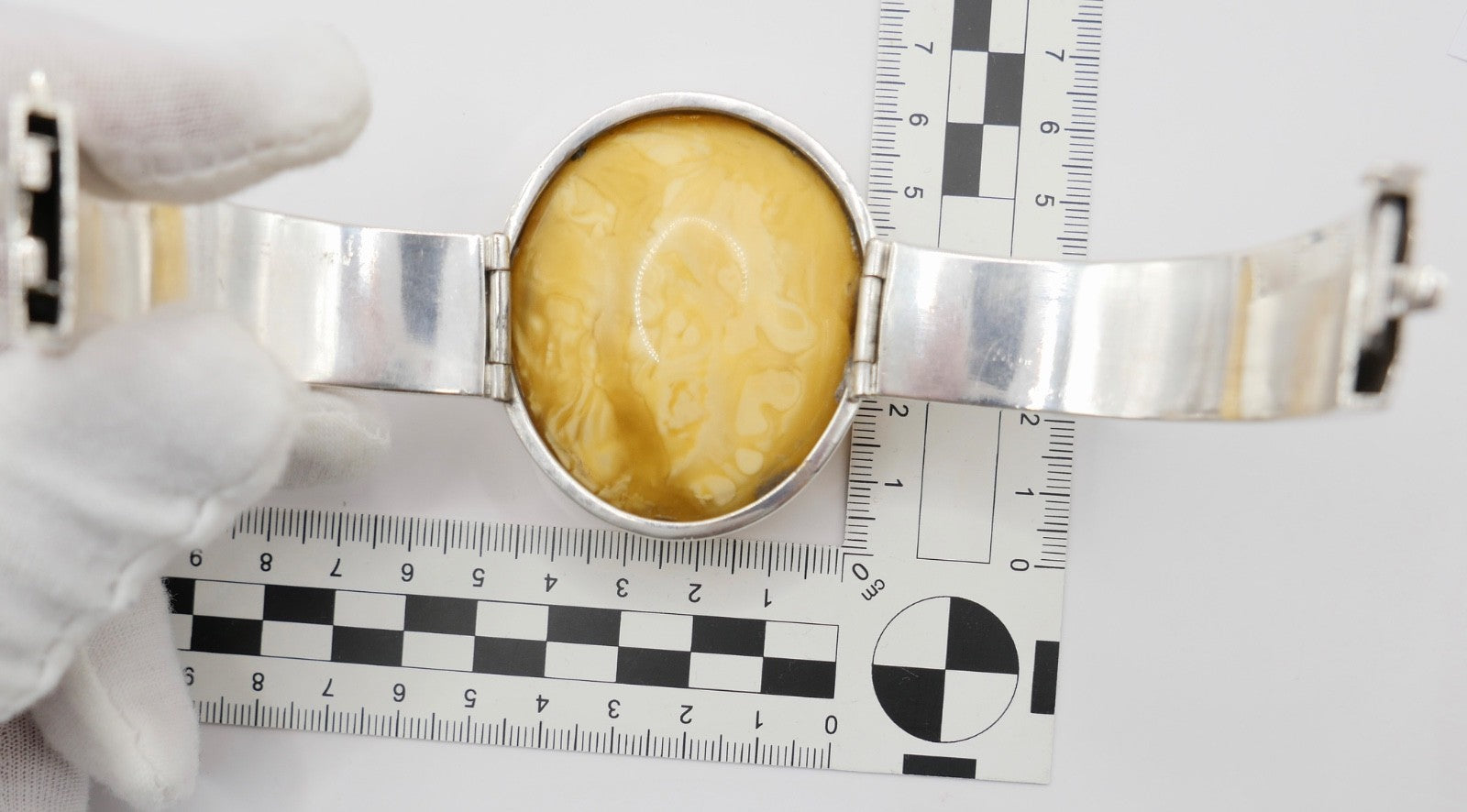 Großes Designer PU 925 Silber Bernstein Armband Armreif Danzig Gdansk Polen