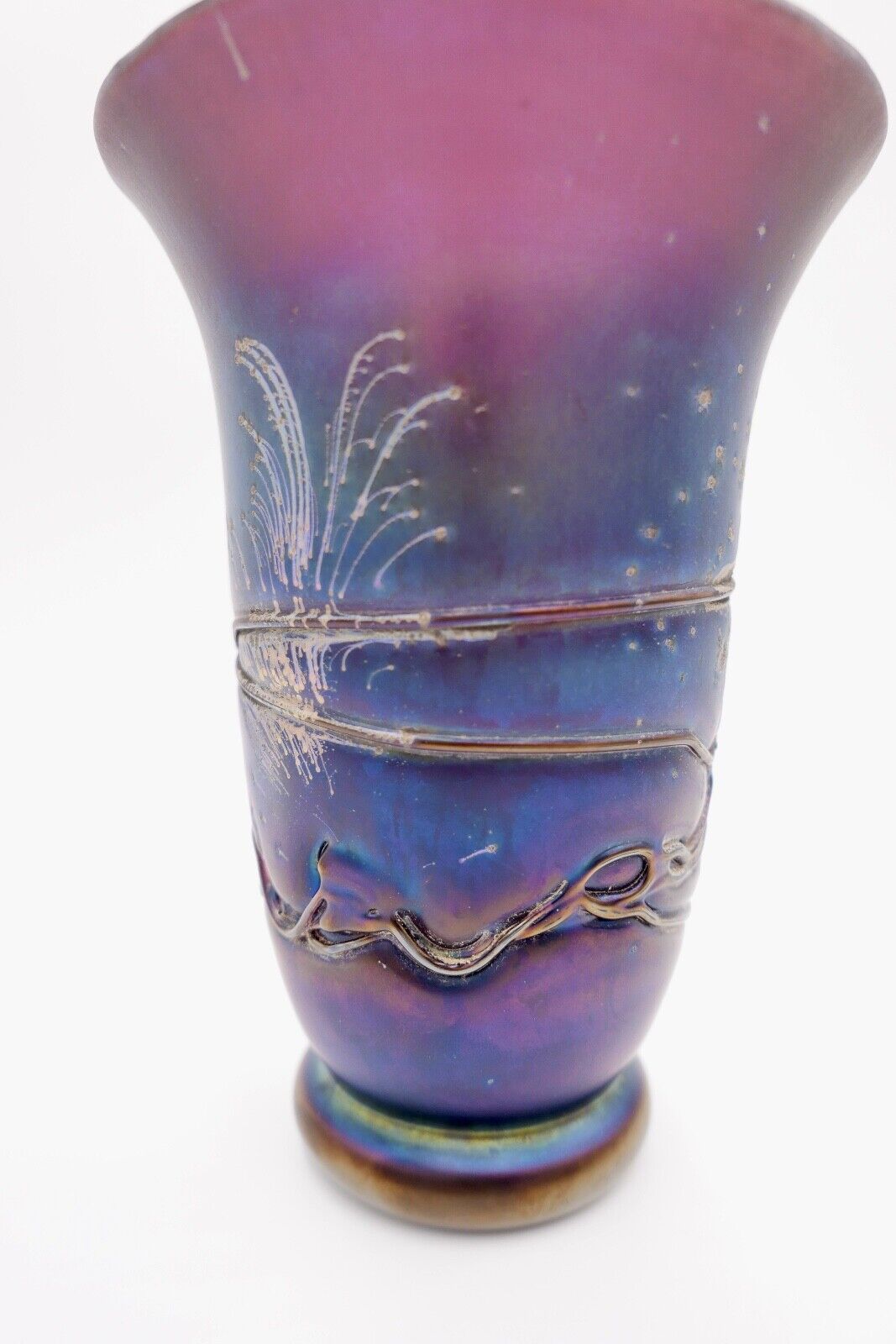 um 1900 Ferdinand von Poschinger Jugendstil Vase Fadendekor antik