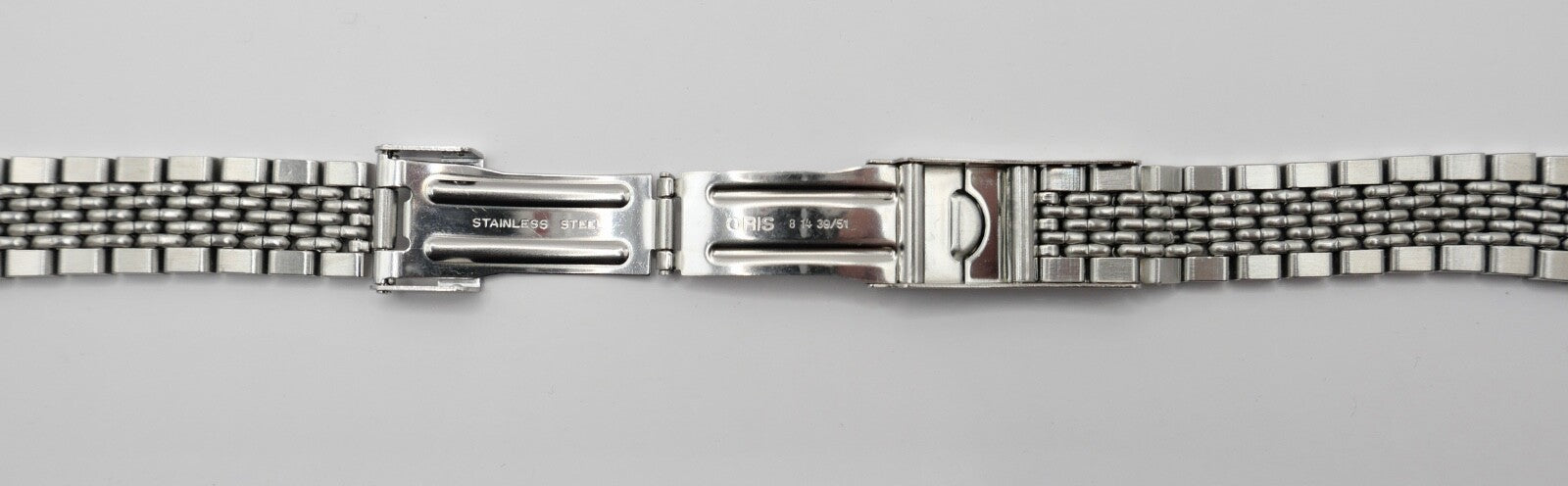 ORIS Edelstahlband Uhrenband Faltschließe 14 mm sehr guter Zustand 81439/51