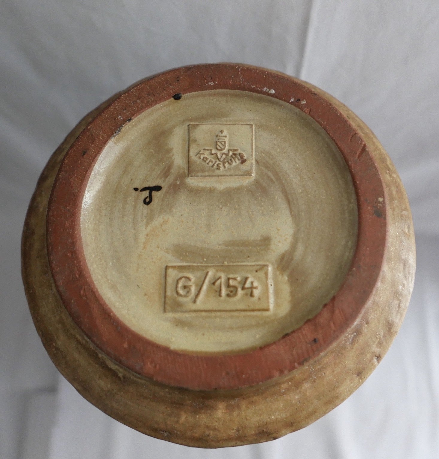 Karlsruher Majolika Vase G/154 Keramik Studiokeramik  Fridegart Glatzle Vintage