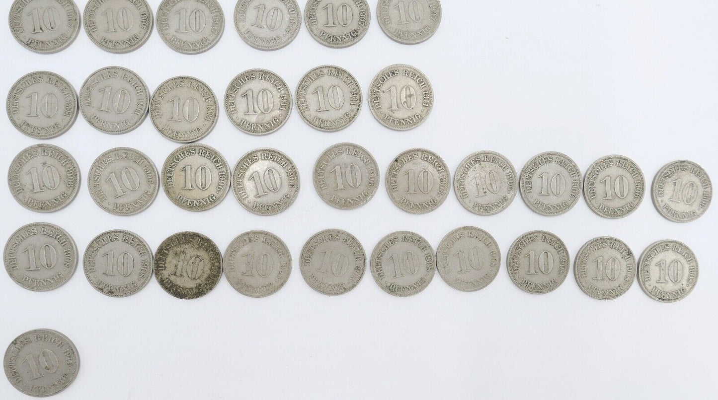 49x 10 Pfennig 1902 - 19011 Jäger J. 13 ss-stg