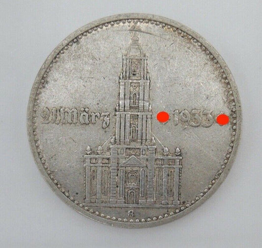 2 Reichsmark 625 Silbermünzen " 1934 G "  Jäger J. 355 Garnisonskirche Datum