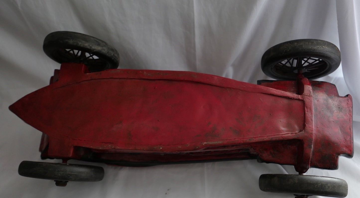 Großes Modellauto Rennwagen Oldtimer Fahrer - Rot Schwarz - Deko 72cm Bugatti 35