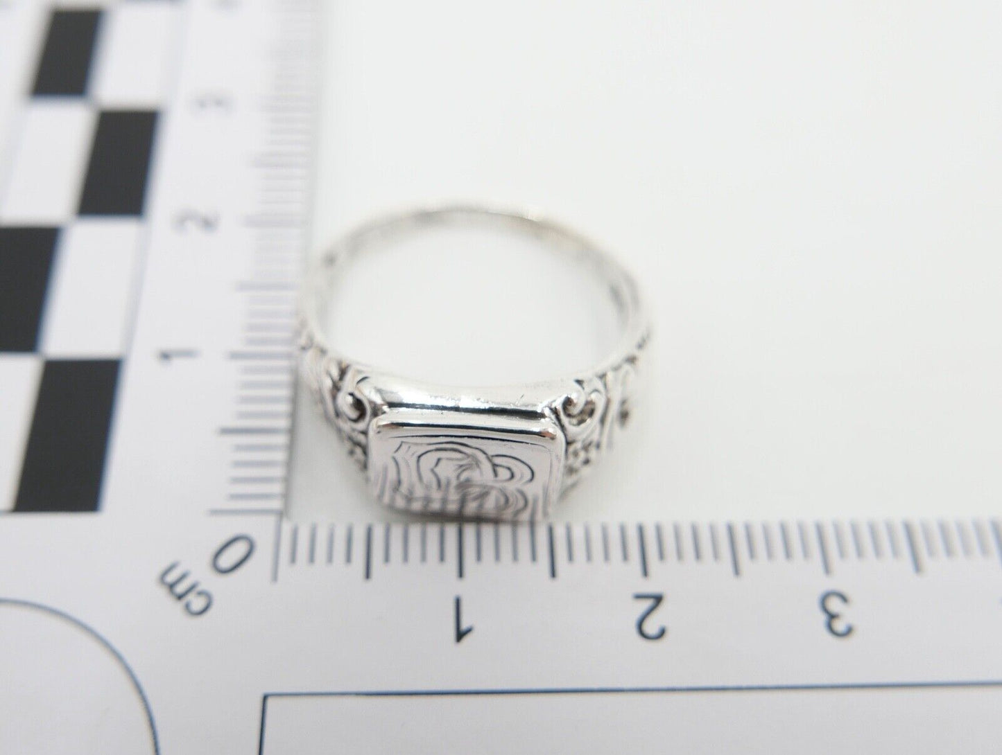 Siegelring Jugendstil Monogramm DB BD Herrenring Ring 835 Silber Gr. 58