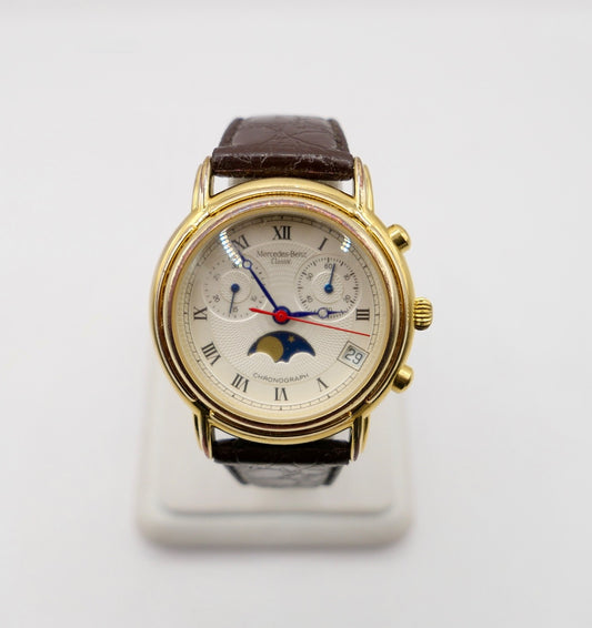 2000er Jahre Mercedes Benz Classic Chronograph Quartz Mondphase 35mm