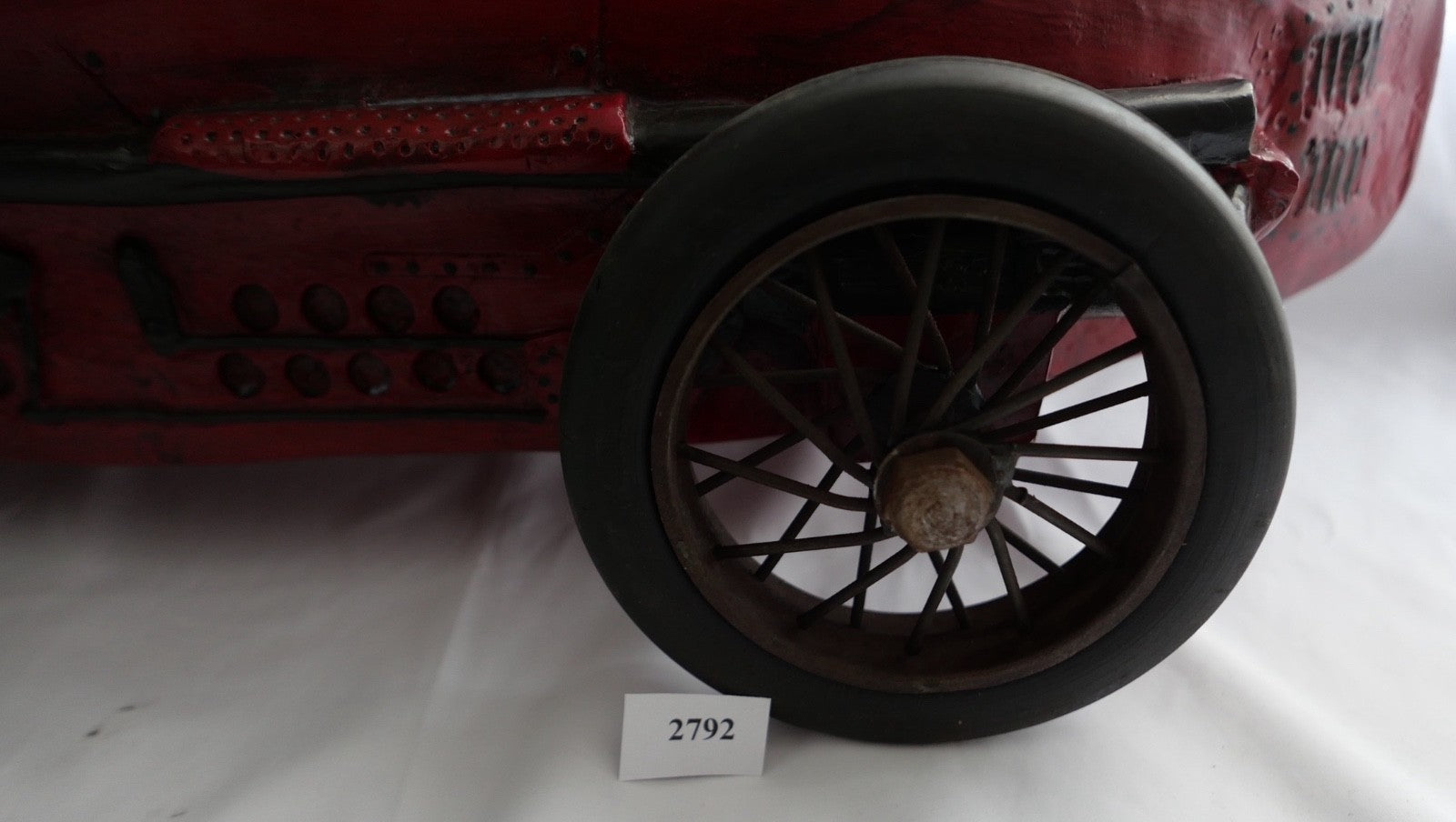 Großes Modellauto Rennwagen Oldtimer Fahrer - Rot Schwarz - Deko 72cm Bugatti 35