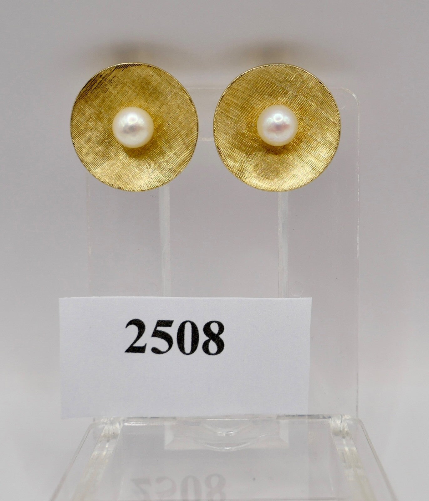 Perlen Ohrringe 750 18K Gelbgold  1990er Jahre PZ