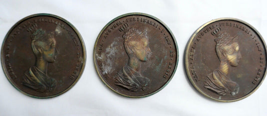 3 Stück Medaille Kaiserin Maria Anna Augusta Ferdinandi von Böhmen - Antikhandel-Stuttgart