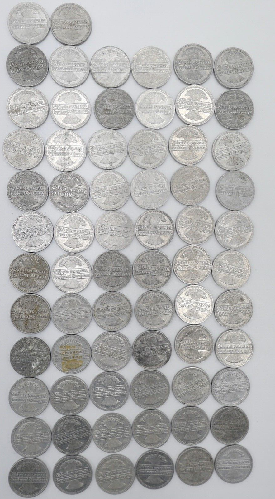 68x Weimarer Republik 50 Pfennig Deutsches Reich Ersatz & Inflationsmünzen J.301