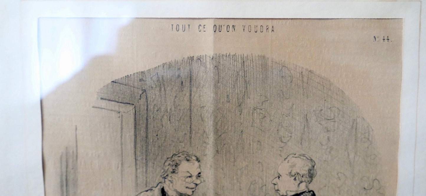 Honoré Daumier Lithographie 1847 Le Charivari Tout ce qu'on voudra Gerahmt