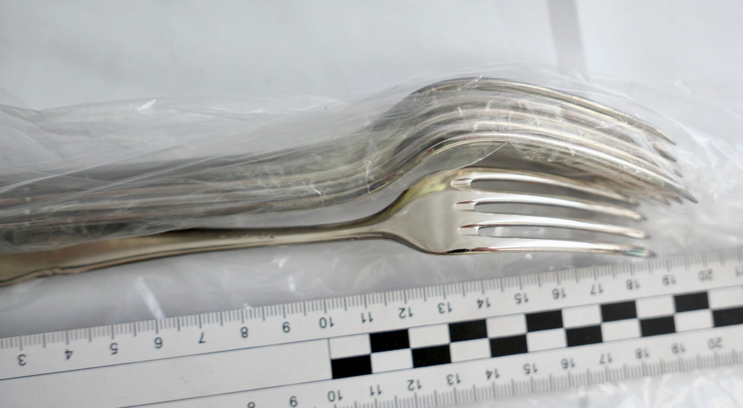 NEU 6 Teile WMF  2900 Desert Gabel 90er versilbert 18,2 cm in OVP und UNBENUTZT