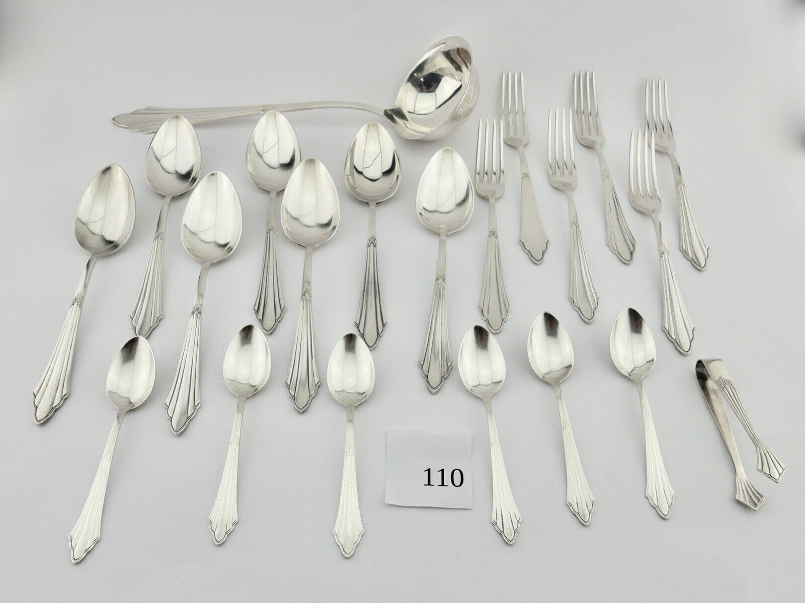 21 Tlg WMF 900 Fächermuster 90er cutlery Besteck Gabel Löffel Schöpfer Zange