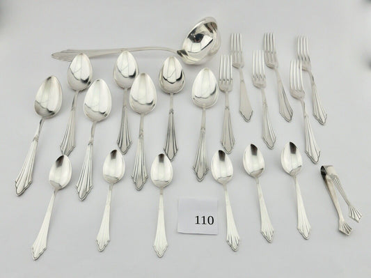 21 Tlg WMF 900 Fächermuster 90er cutlery Besteck Gabel Löffel Schöpfer Zange