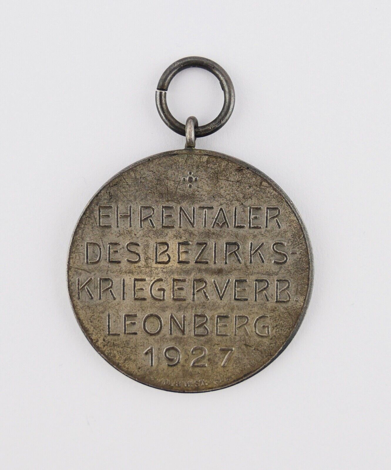 Ehrentaler des Bezirks Kriegsverband Leonberg 1927 Silber 950