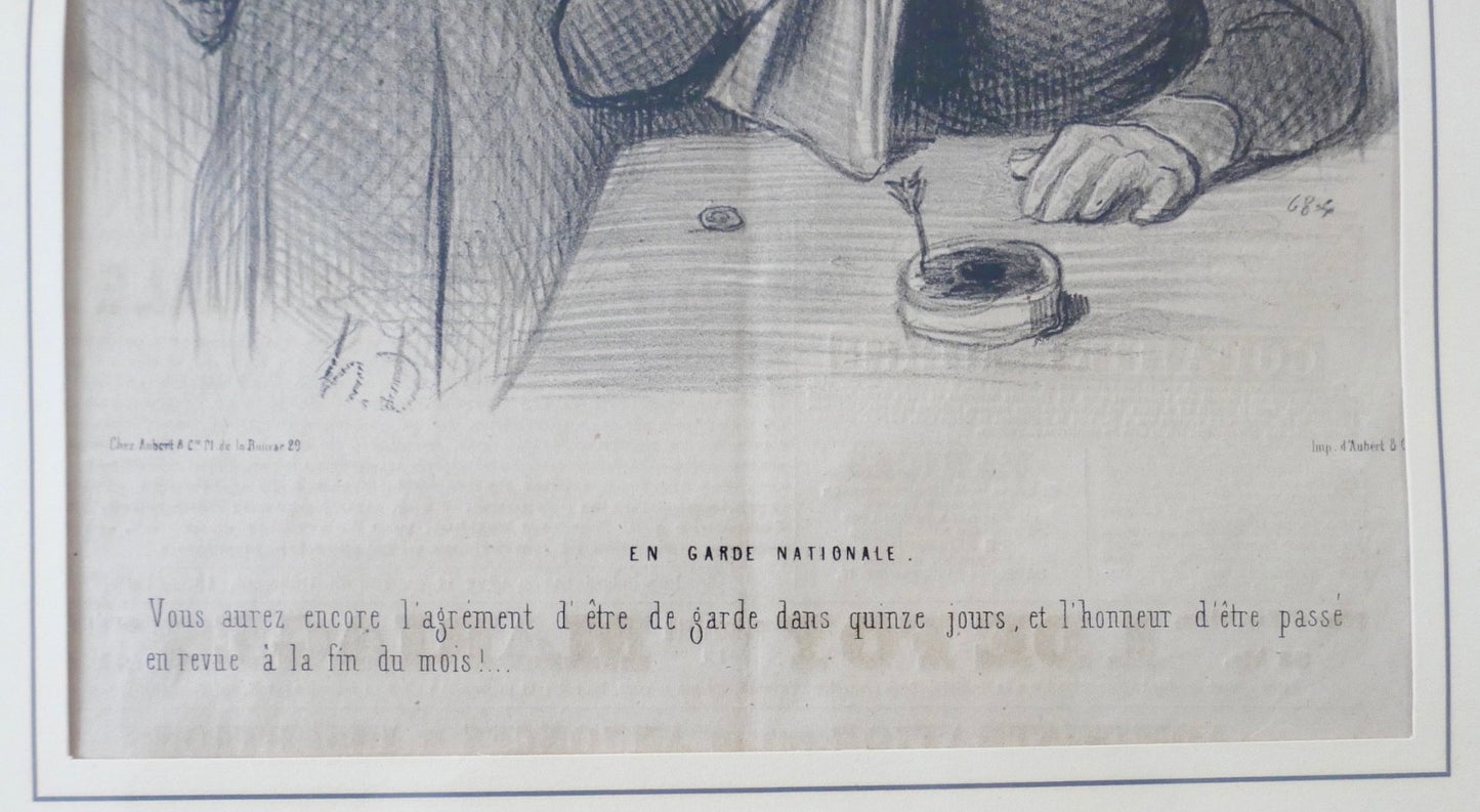 Honoré Daumier Lithographie En Garde Nationale (1845)