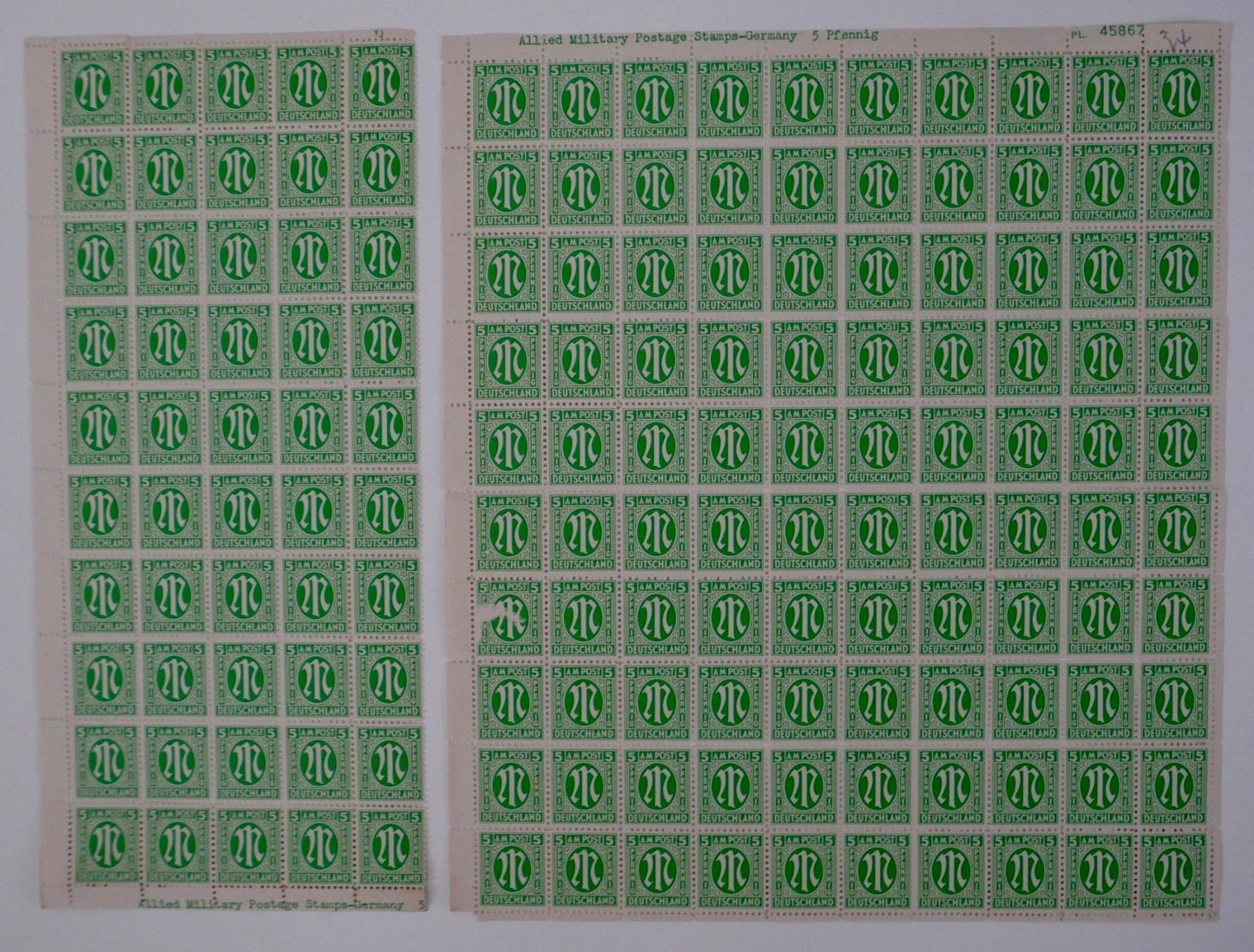 Großes Konvolut AM Post Postfisch Deutschland Briefmarken Bogen Bogenteile 1945