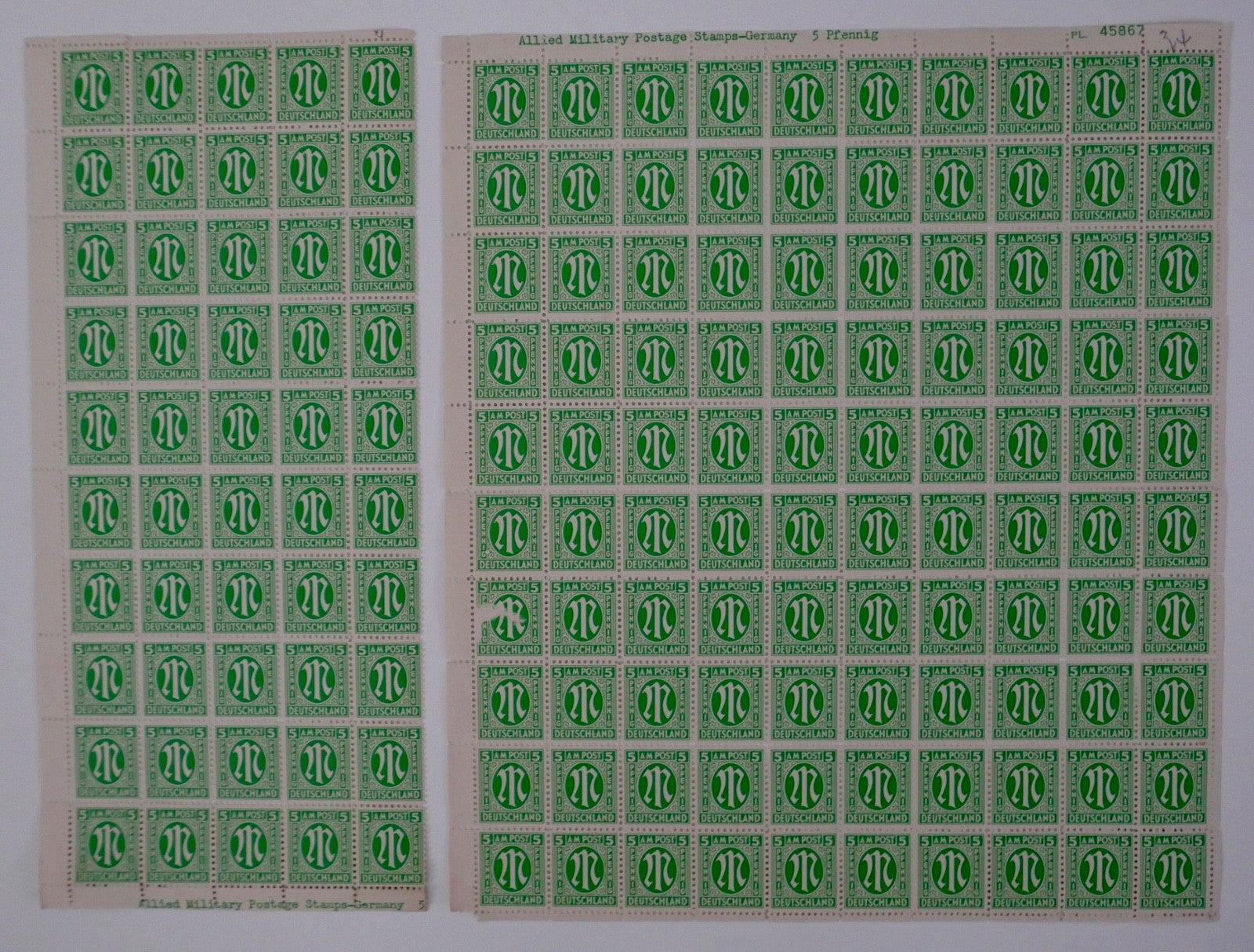 Großes Konvolut AM Post Postfisch Deutschland Briefmarken Bogen Bogenteile 1945