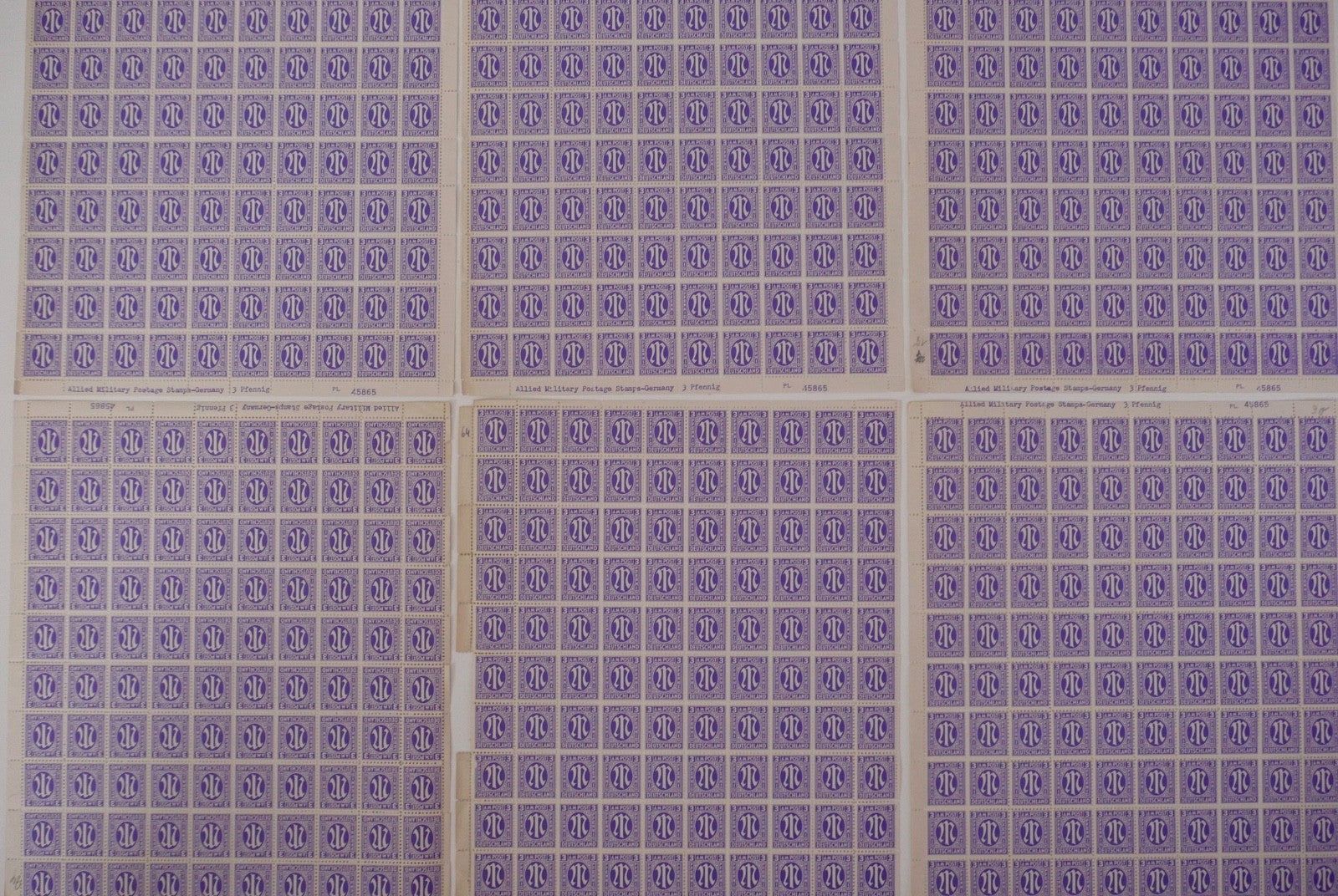 Großes Konvolut AM Post Postfisch Deutschland Briefmarken Bogen Bogenteile 1945