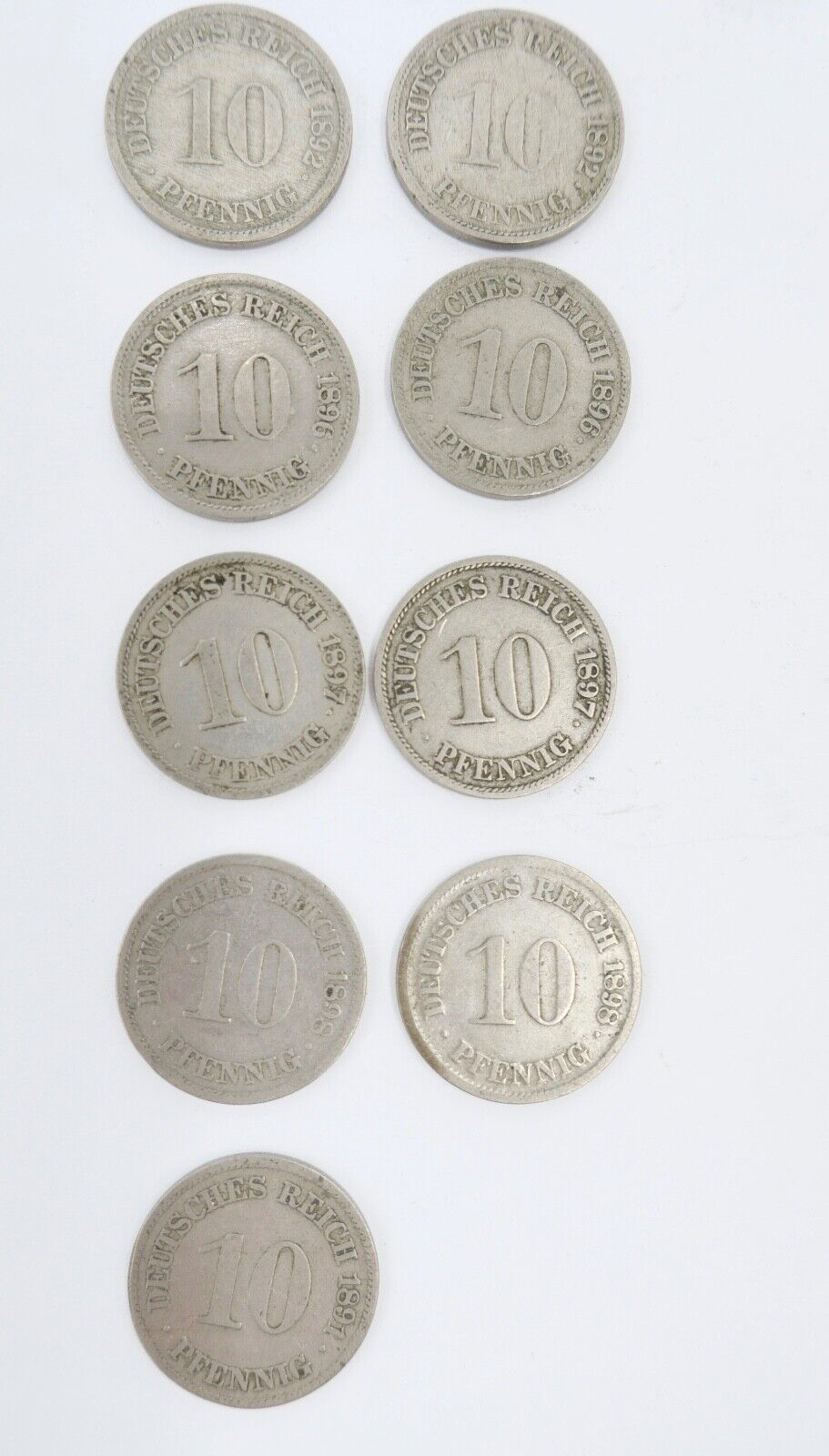 48x 10 Pfennig Kaiserreich 1890 - 1901 Jäger J. 13 ss-stg