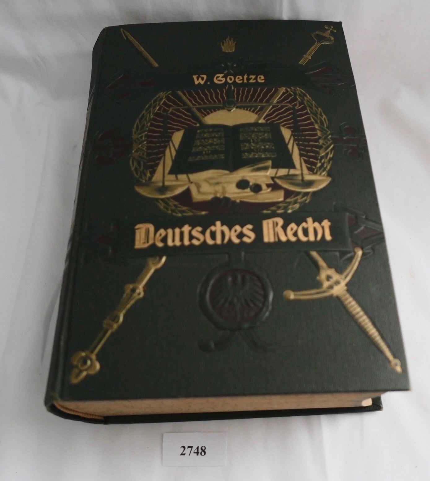 W. Goetze Deutsches Recht Prachteinband antik Rechtsgeschichte 1. Band