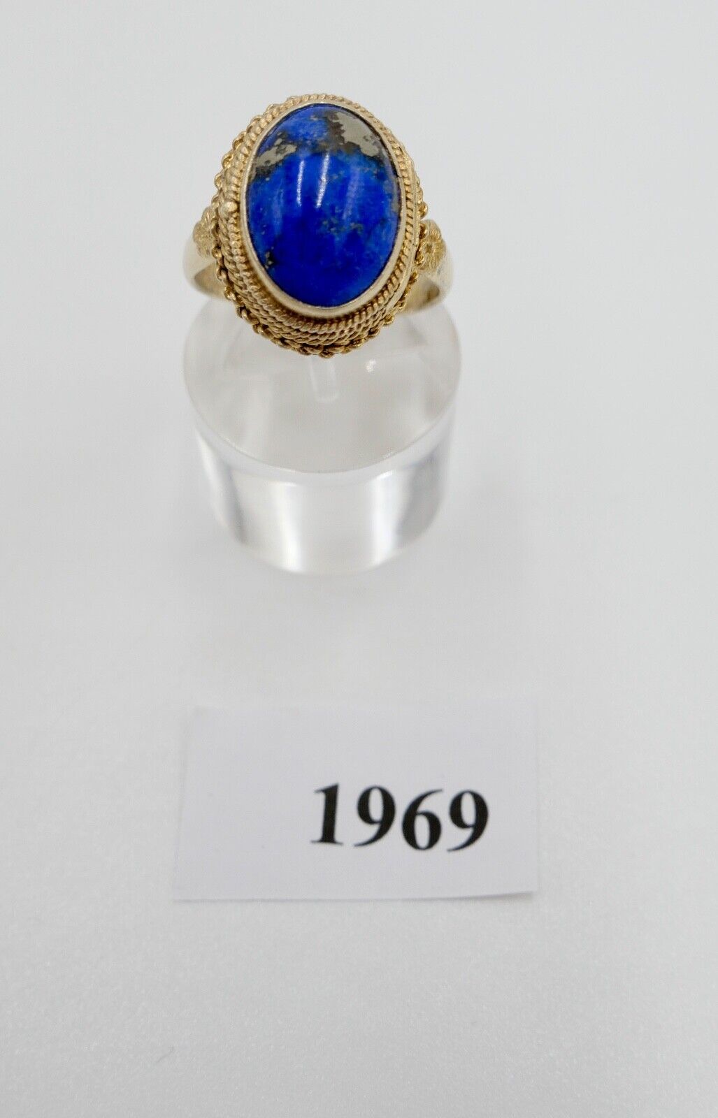 Lapislazuli Lapis Lazuli Ring Silber vergoldet 1960er Jahre China