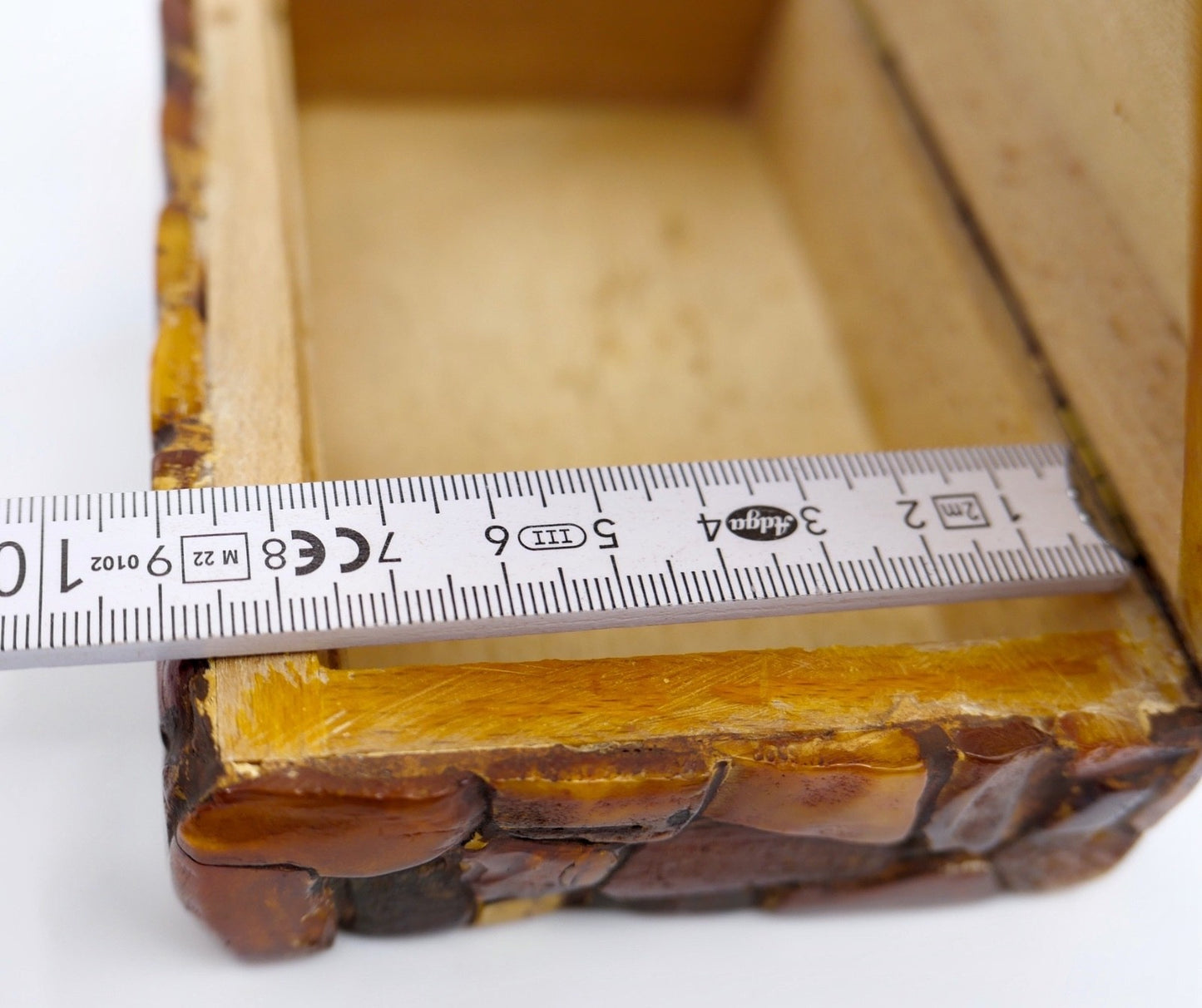 alte Bernstein Schmuckschatulle Box Schatulle 14,8 x 10,5 cm butterscotch