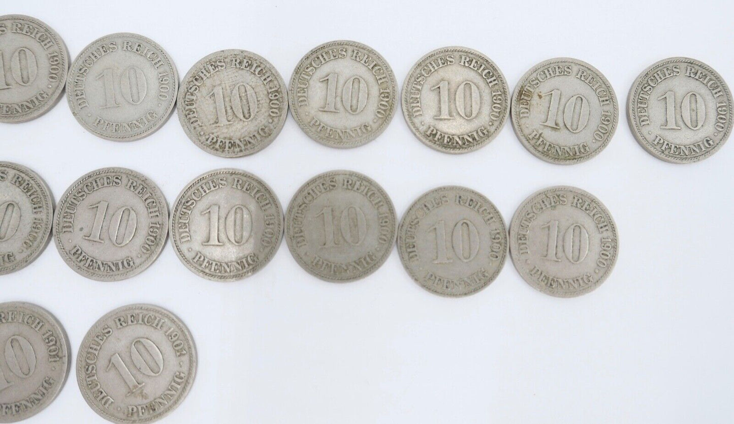 48x 10 Pfennig Kaiserreich 1890 - 1901 Jäger J. 13 ss-stg